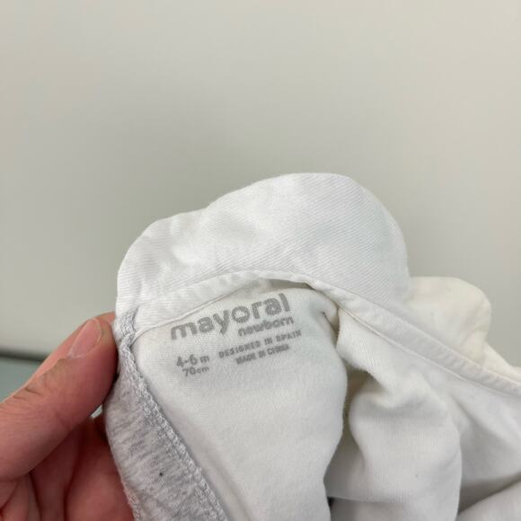 Mayoral Baby Gray Heart Footie 4-6 Months - Picture 4 of 5